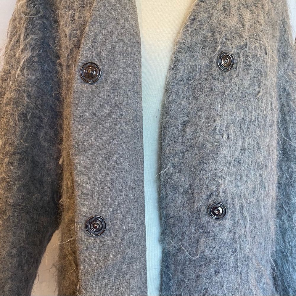 Zara Wool Blend Collarless Structured Coat Grey Women's S - Picture 6 of 7